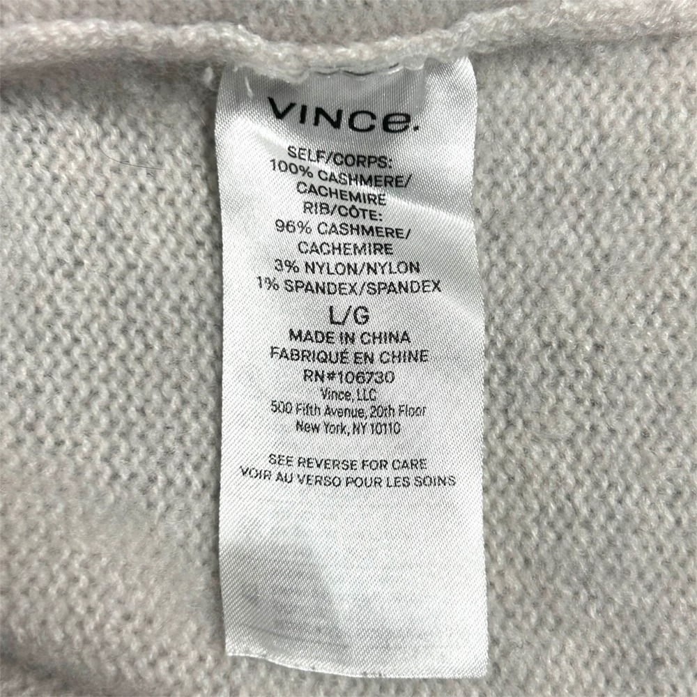 Vince Cashmere Sweater Ivory Crew Neck Lightweight Knit Quiet Luxury Minimalist - Picture 9 of 11